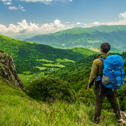 Hiker in Dilijan National Park Forests and Mountains